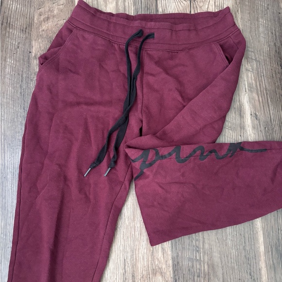 PINK Burgundy Jogger Pants - Picture 1 of 5